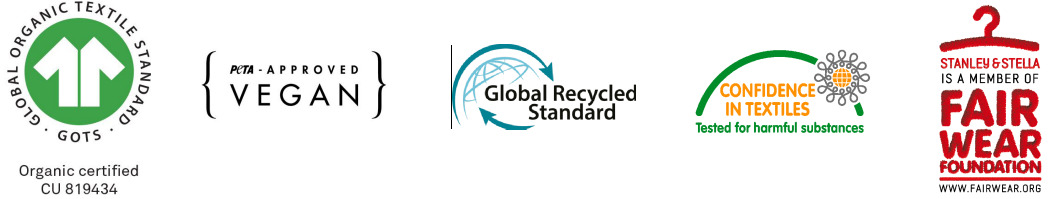GOTS, Peta Vegan, Global Recycled Standard, Confidence In Textiles, Fair Wear Foundation