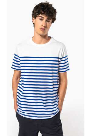 T-Shirt im Marine-Stil mit Rundhalsausschnitt Bio Herren