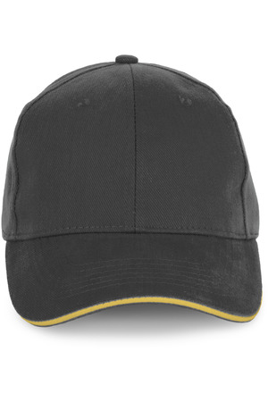 6-Panel-Kappe aus biologischer Baumwolle mit Kontrast-Sandwichsc